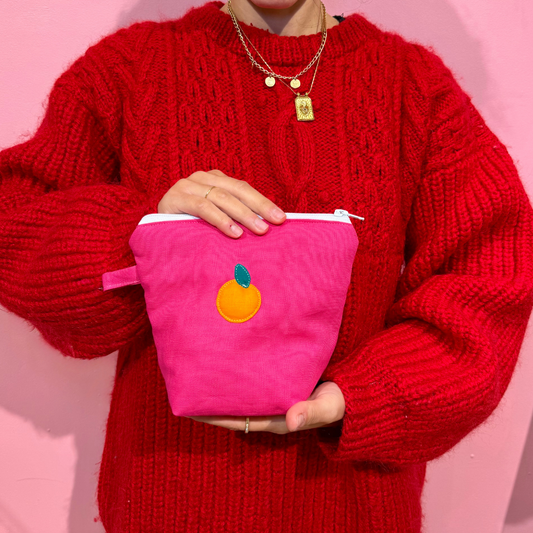 Pochass rose à motif orange !