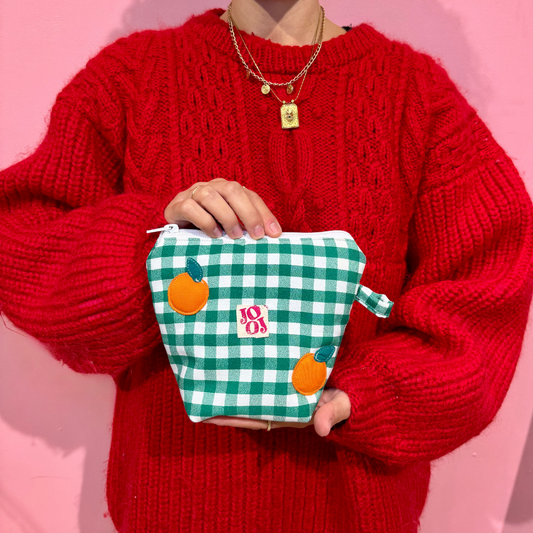 Pochass verte vichy à motifs oranges !