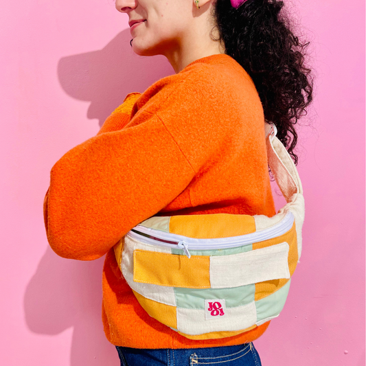 Bananass à carreaux orange, vert et crème