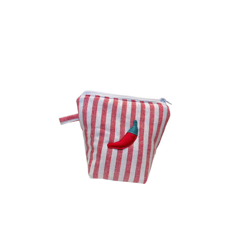Pochass rayée rouge/blanc à motif piment !