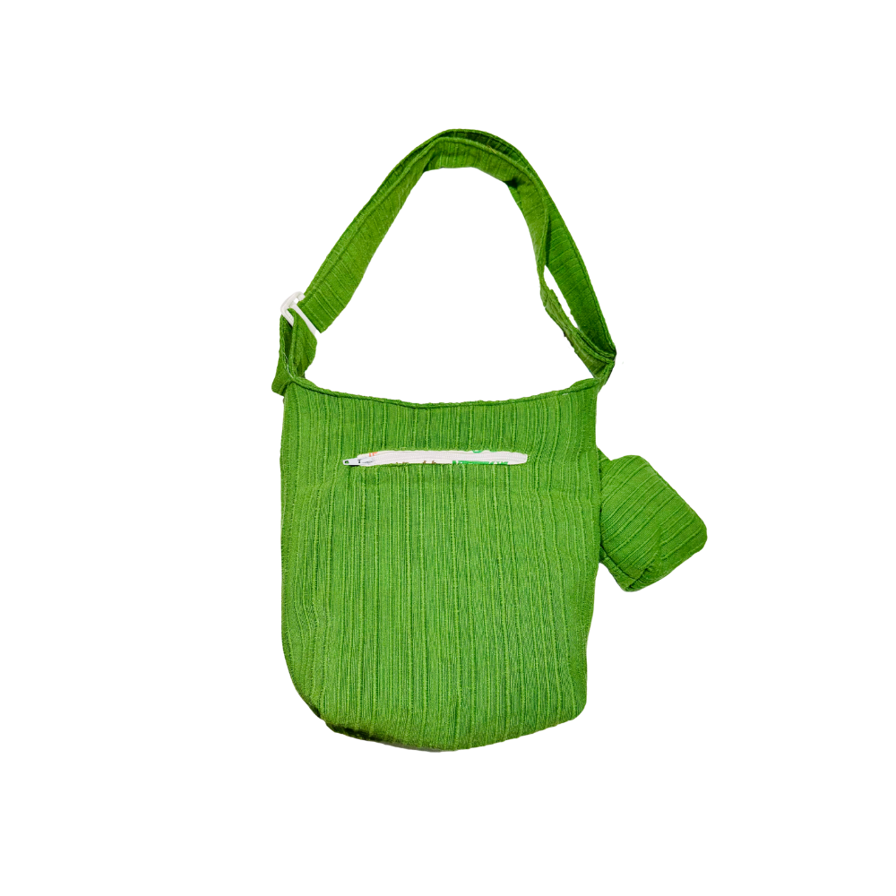Boursass verte à motifs citrons 3D