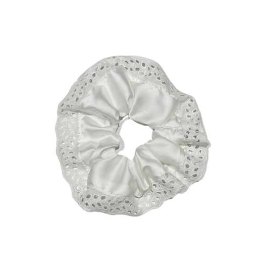 Scrunchy en soie à dentelles vintage