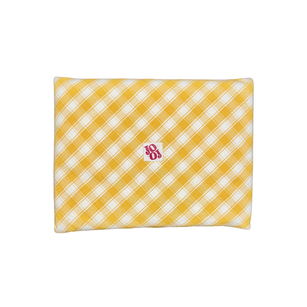 Pochette d'ordi à vichy jaune 💌