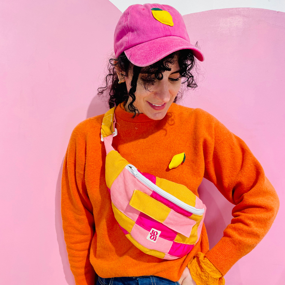 Bananass à carreaux fushia, rose et orange