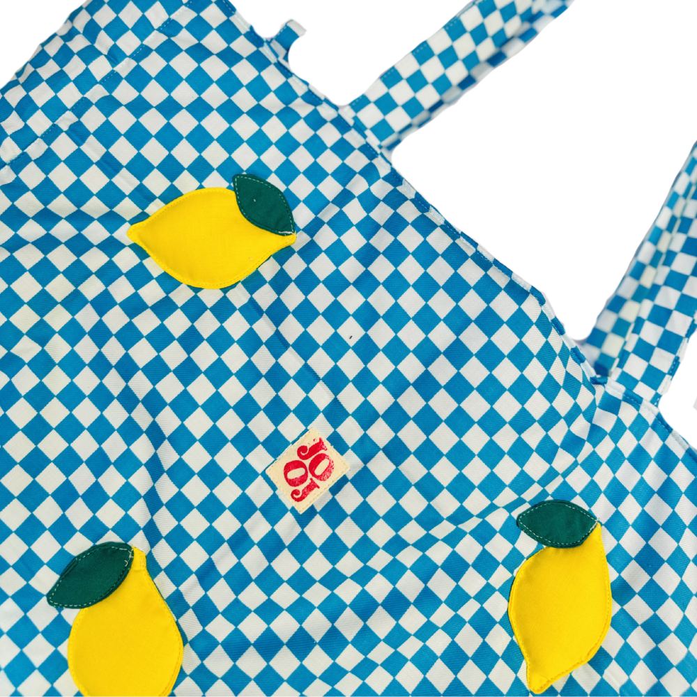 Cabass bleu à motifs citrons