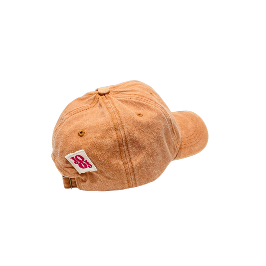 Casquette camel motif œuf au plat