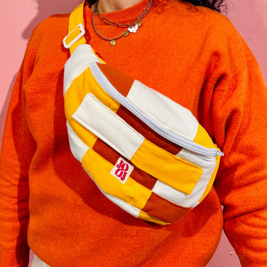 Bananass à carreaux crème, jaune et orange