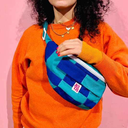 Bananass à carreaux vert et bleu