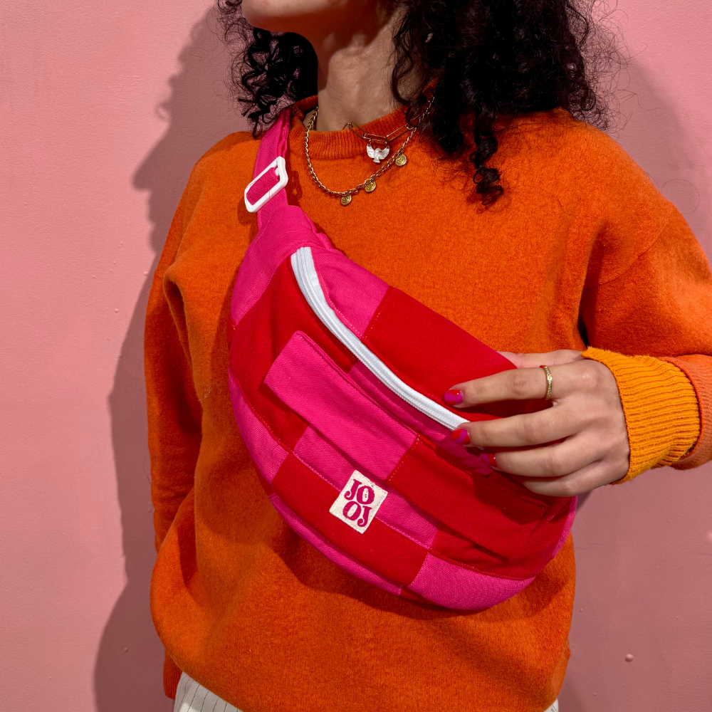 Bananass à carreaux rouge et rose