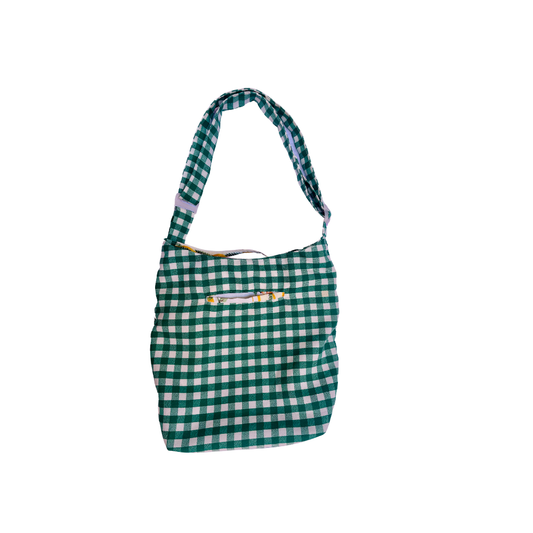 Boursass verte vichy à citron 3D