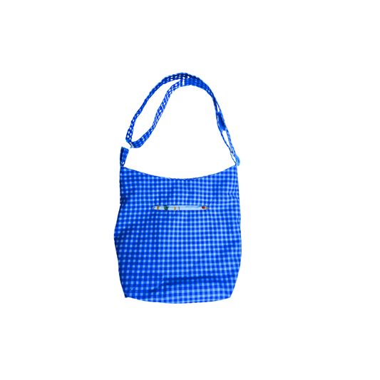 Boursass bleue vichy à oranges 3D