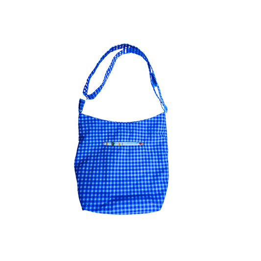 Boursass bleue vichy à citrons 3D