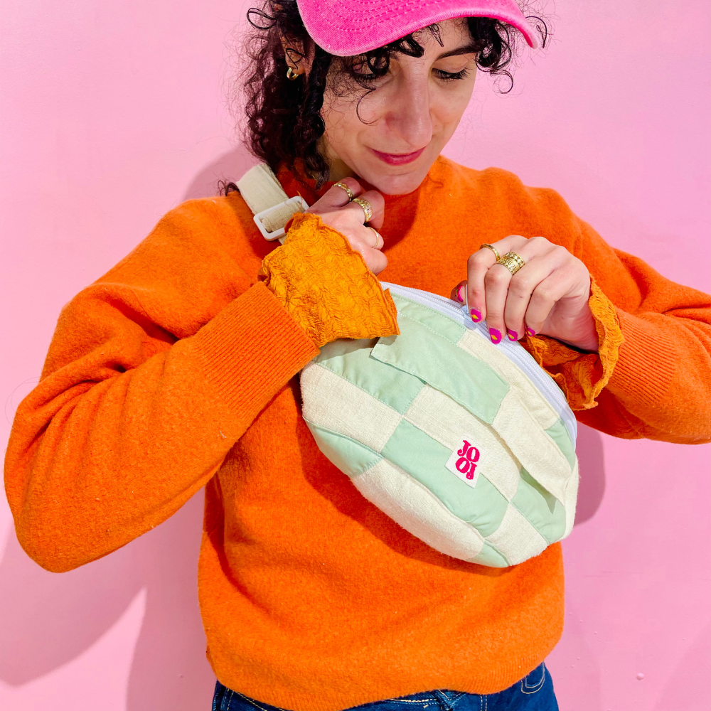 Bananass à carreaux vert et crème