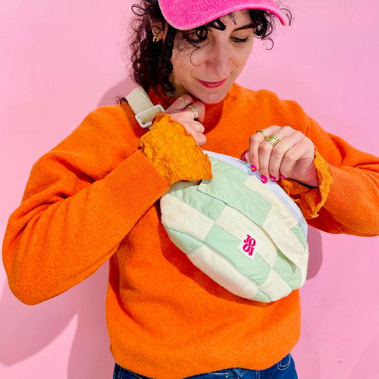 Bananass à carreaux vert et crème