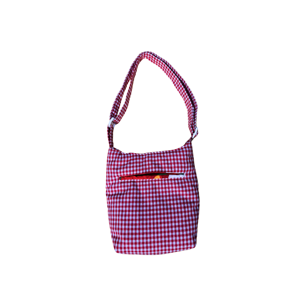 Boursass vichy rouge à motifs piments
