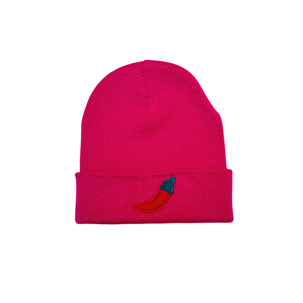 Bonnet rose à motif piment