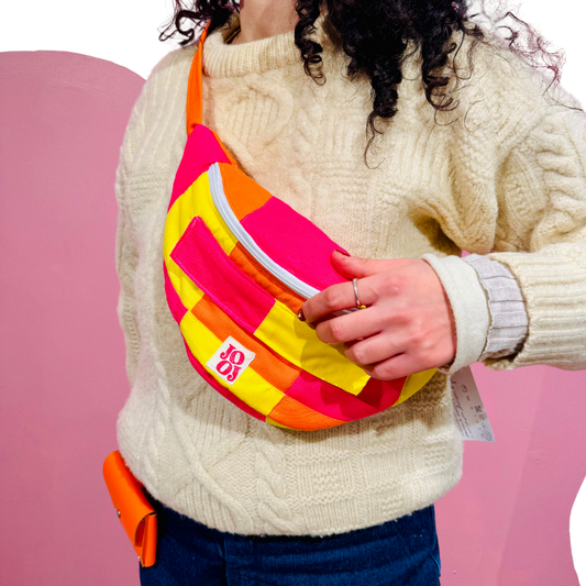 Bananass à carreaux orange, jaune et rose