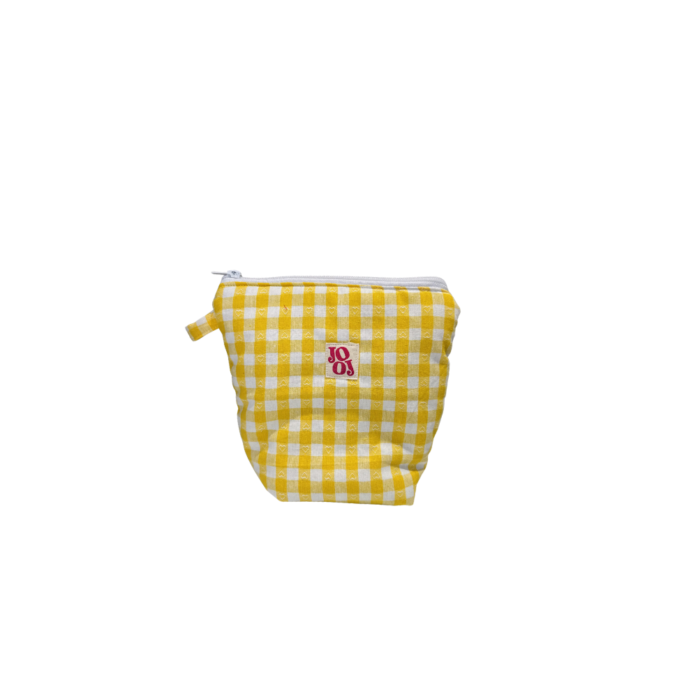 Pochass vichy jaune à motif orange