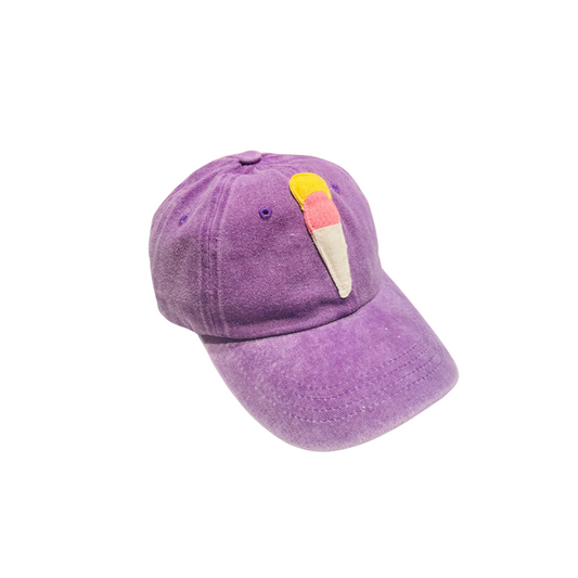 Casquette violet motif glace