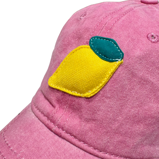Casquette rose à motif citron !