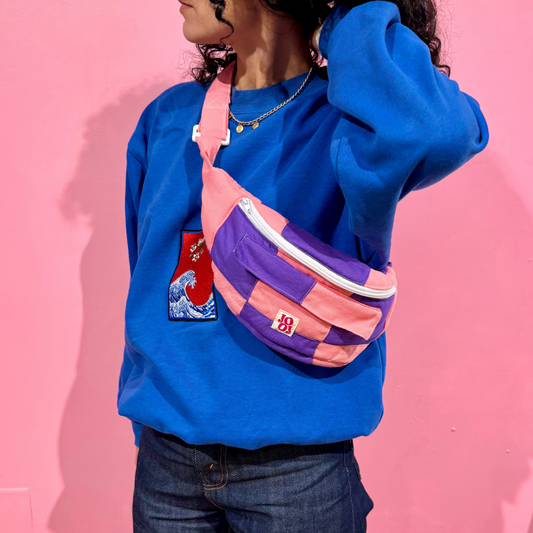 Bananass à carreaux rose et violet