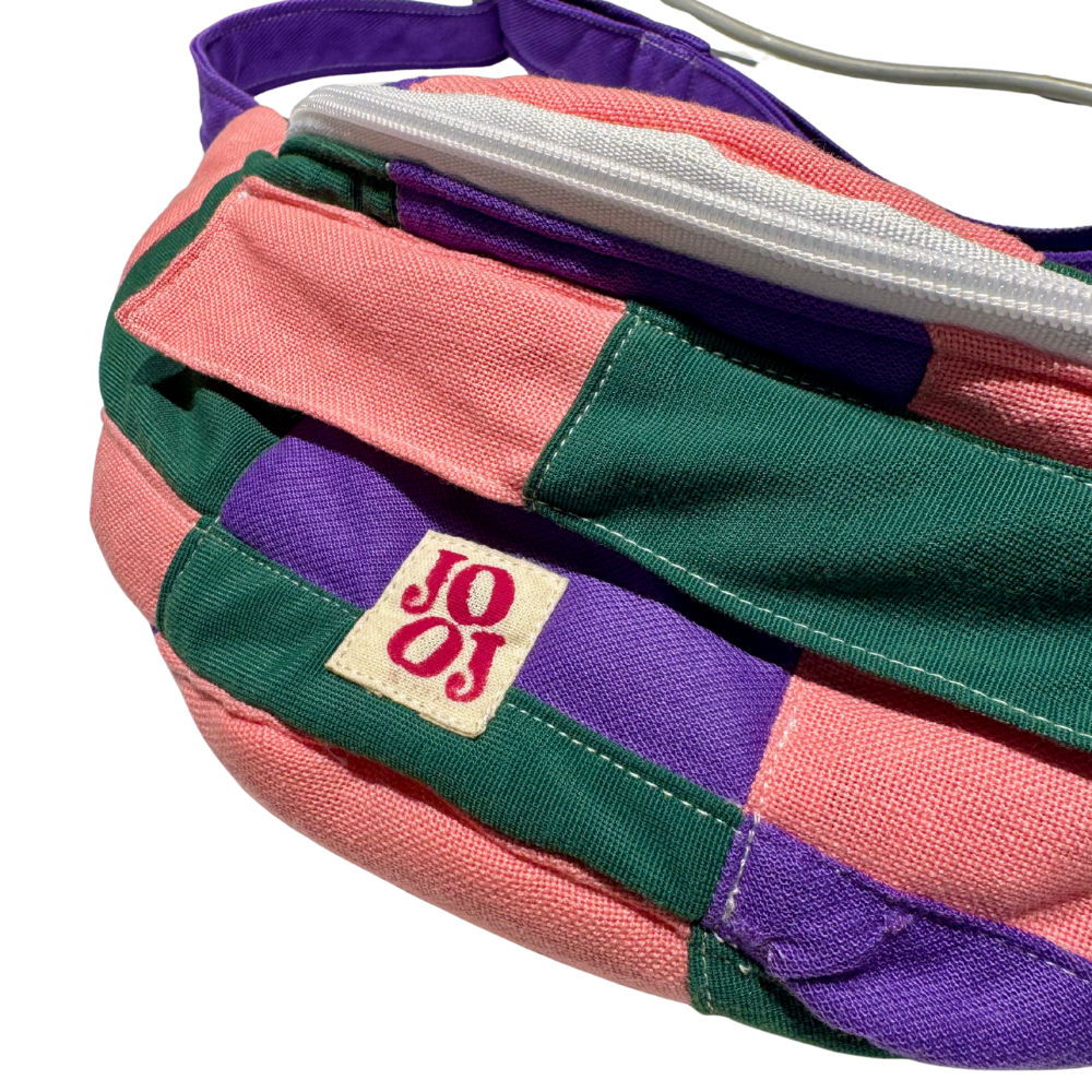 Bananass à carreaux vert, rose et violet