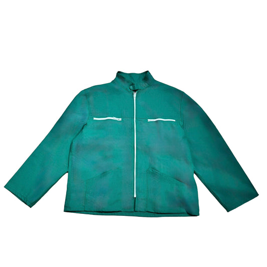 Veste verte à motif vichy orange et panier d’oranges 3D