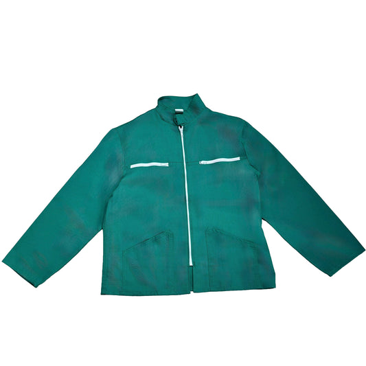 Veste verte à motif vichy rouge et citrons 3D