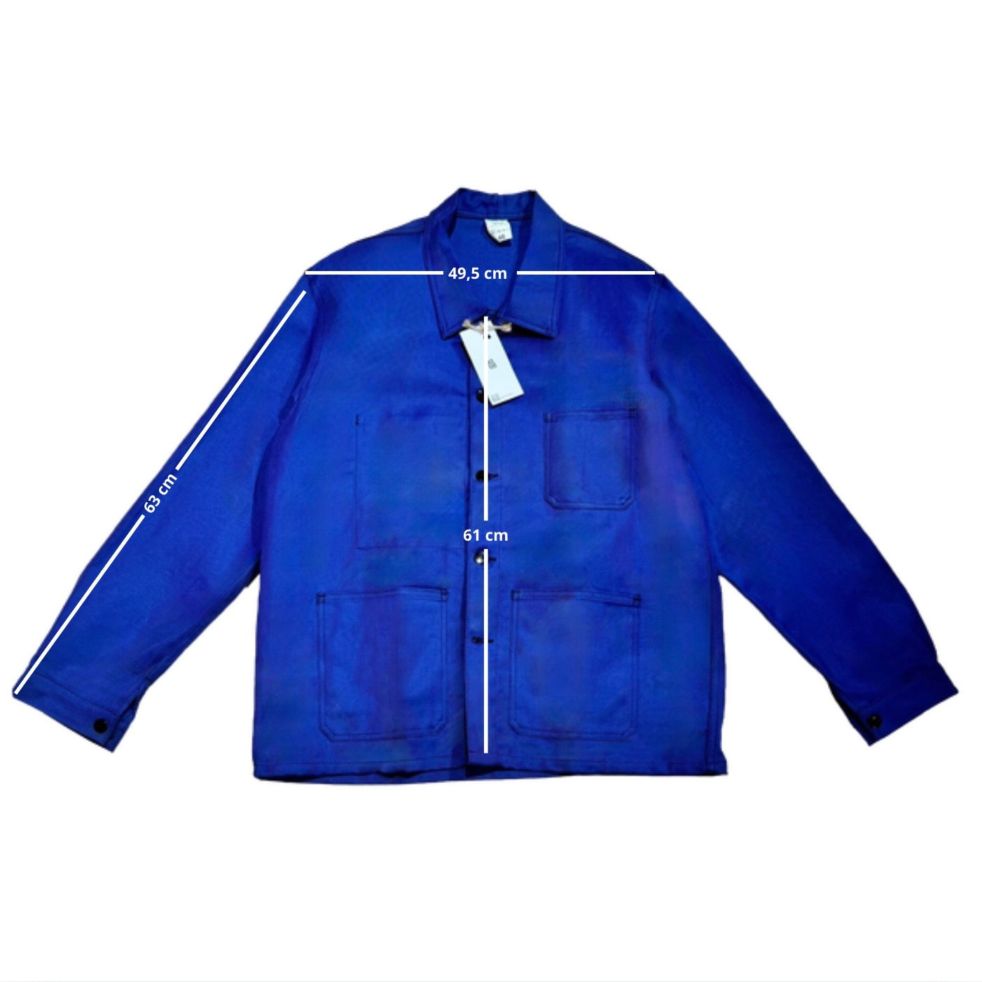 Veste bleue marine à motif rayures bleu foncé et citrons 3D