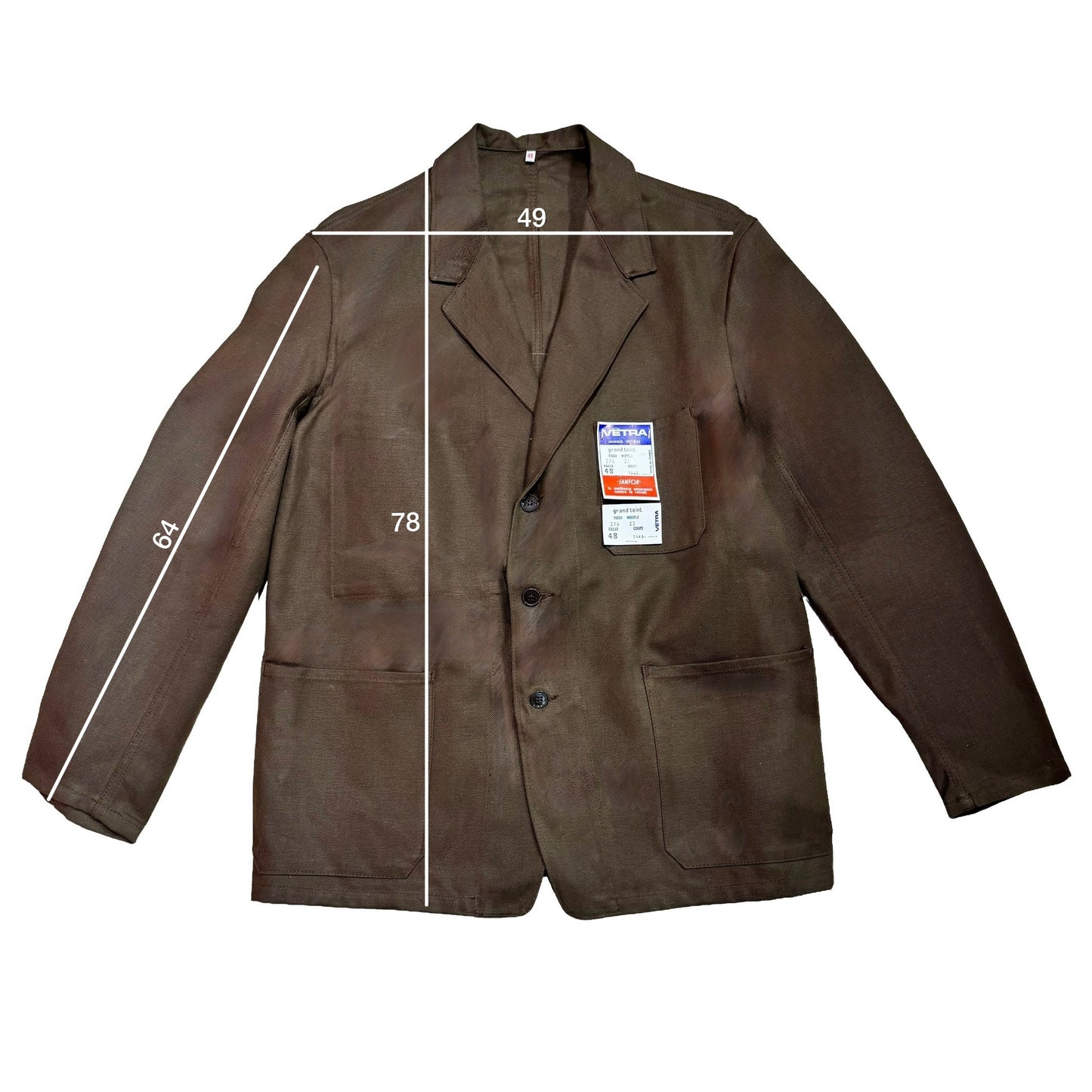 Veste marron à motif vichy marron et oranges 3D