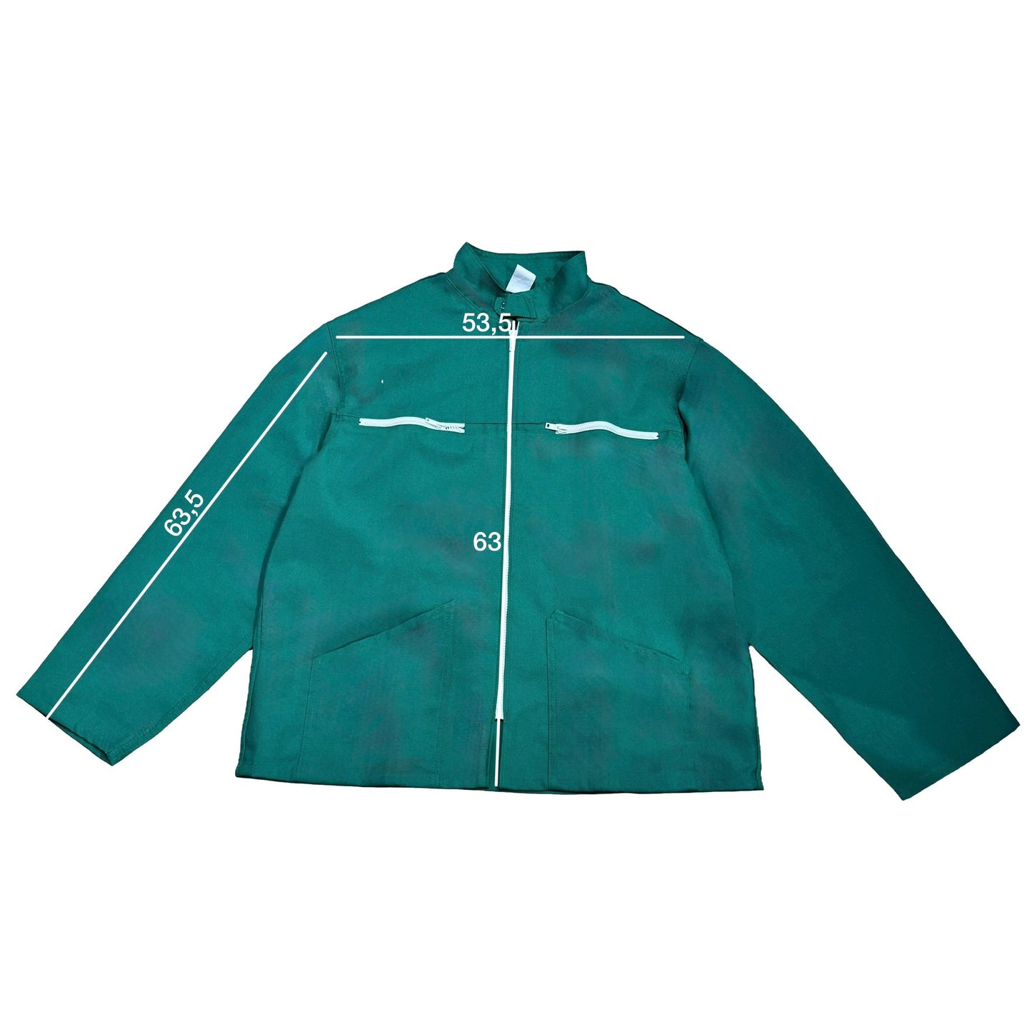 Veste verte à motif rayures roses et jus d’oranges 3D