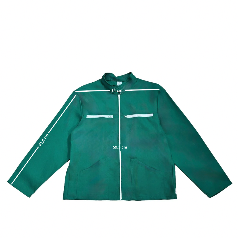 Veste verte à motif vichy rouge et panier de fraises 3D