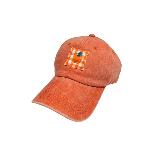 Casquette orange à motif orange