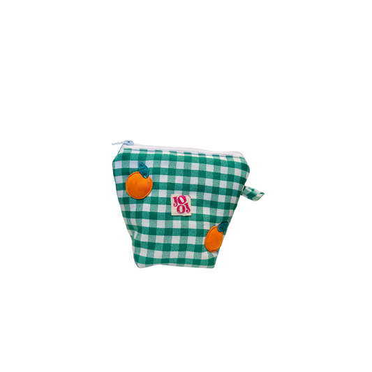 Pochass verte vichy à motifs oranges !