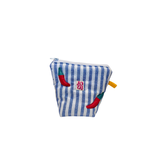 Pochass bleu vichy à motifs piments !