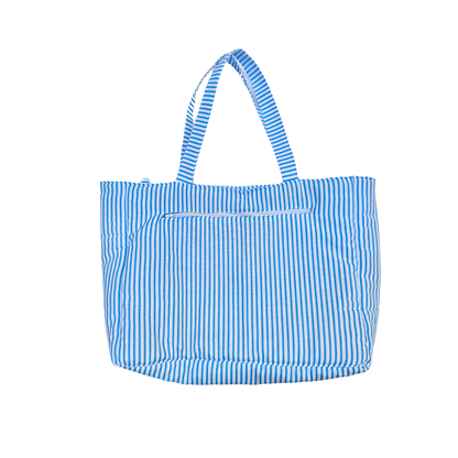 Cabass à rayures bleu / blanc à motifs citrons