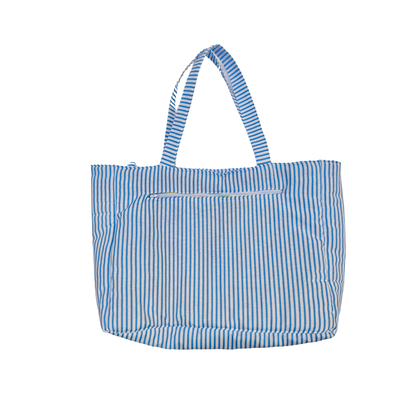 Cabass à rayures bleu / blanc à motifs citrons