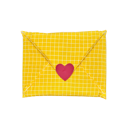 Pochette d'ordi à carreaux jaunes 💌