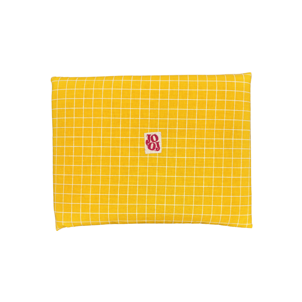 Pochette d'ordi à carreaux jaunes 💌