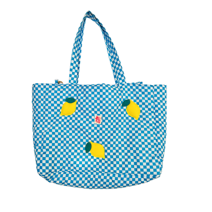 Cabass bleu à motifs citrons