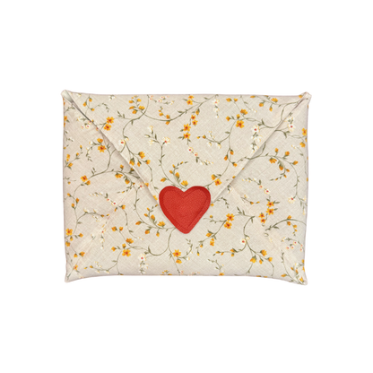 Pochette d'ordi à fleurs jaunes et blanches 💌
