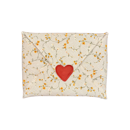 Pochette d'ordi à fleurs jaunes et blanches 💌