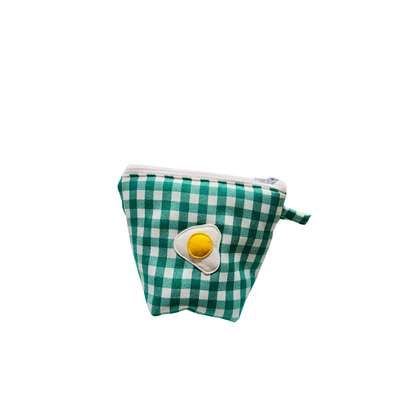 Pochass vichy vert à motif œuf au plat !