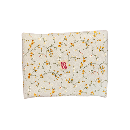 Pochette d'ordi à fleurs jaunes et blanches 💌