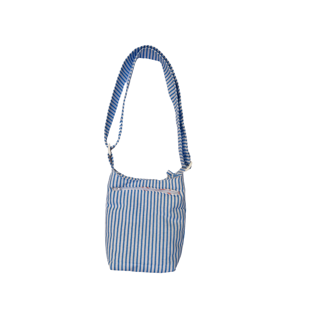 Mini boursass à rayures bleues