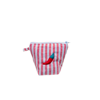 Pochass rayée rouge/blanc à motif piment !