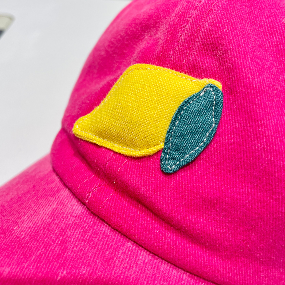 Casquette rose motif citron !