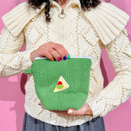 Pochass verte à motif pizza !