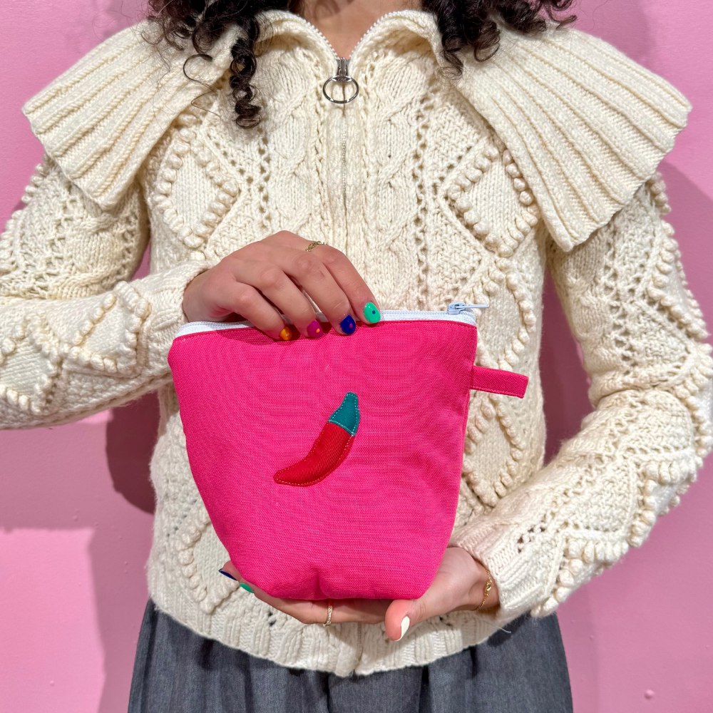 Pochass rose à motif piment !