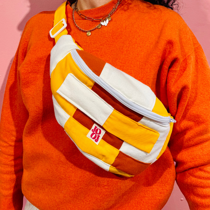 Bananass à carreaux crème, jaune et orange